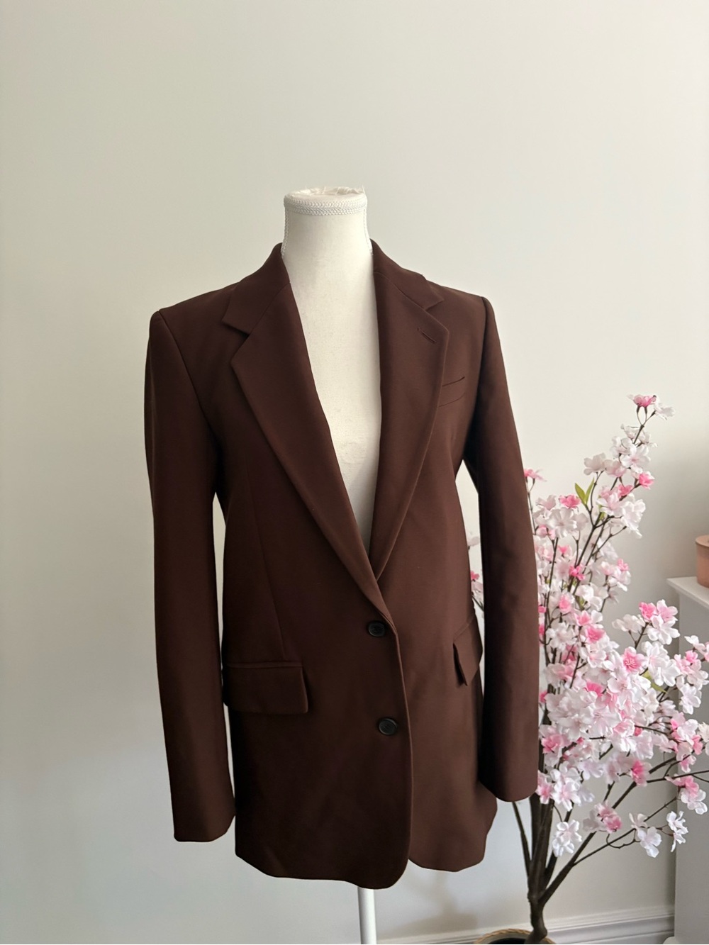 Babaton Deep Brown Single-Breasted Blazer